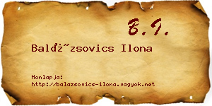 Balázsovics Ilona névjegykártya