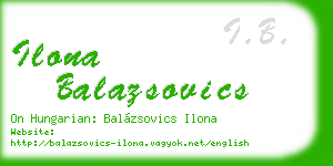 ilona balazsovics business card