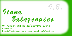 ilona balazsovics business card